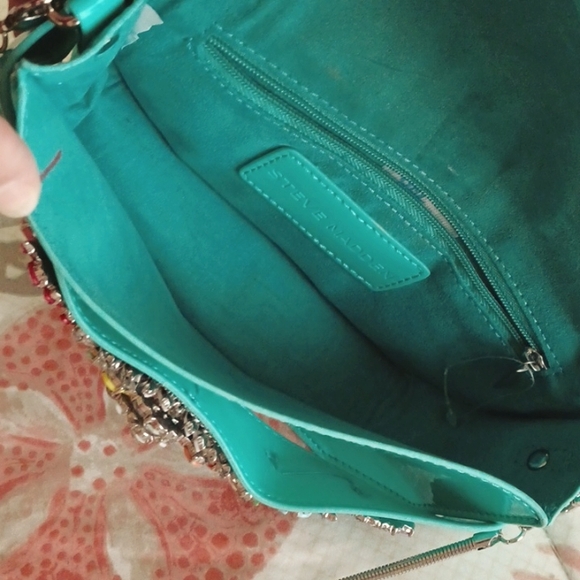 Steve Madden Pauline Embellished Convertible Clutch Color: Turquoise - Picture 7 of 8